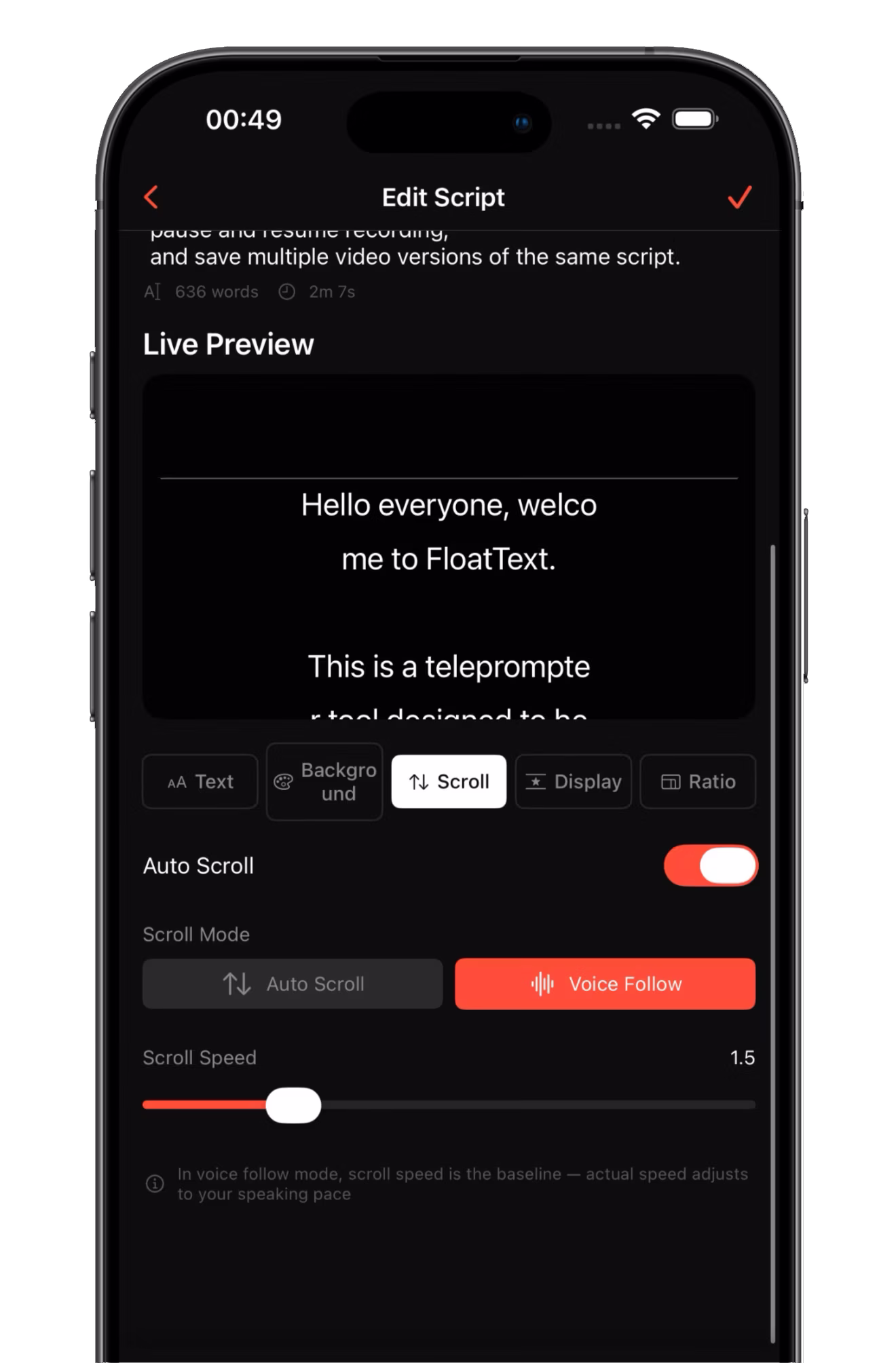 Scroll with your voice